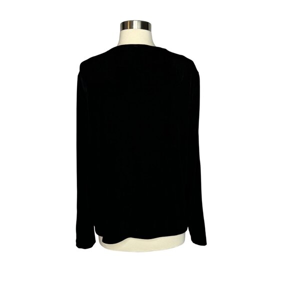 Vintage Chicos Travelers Black Slinky Cardigan With Silver Stud‎ Accents Size 2 - Picture 7 of 9